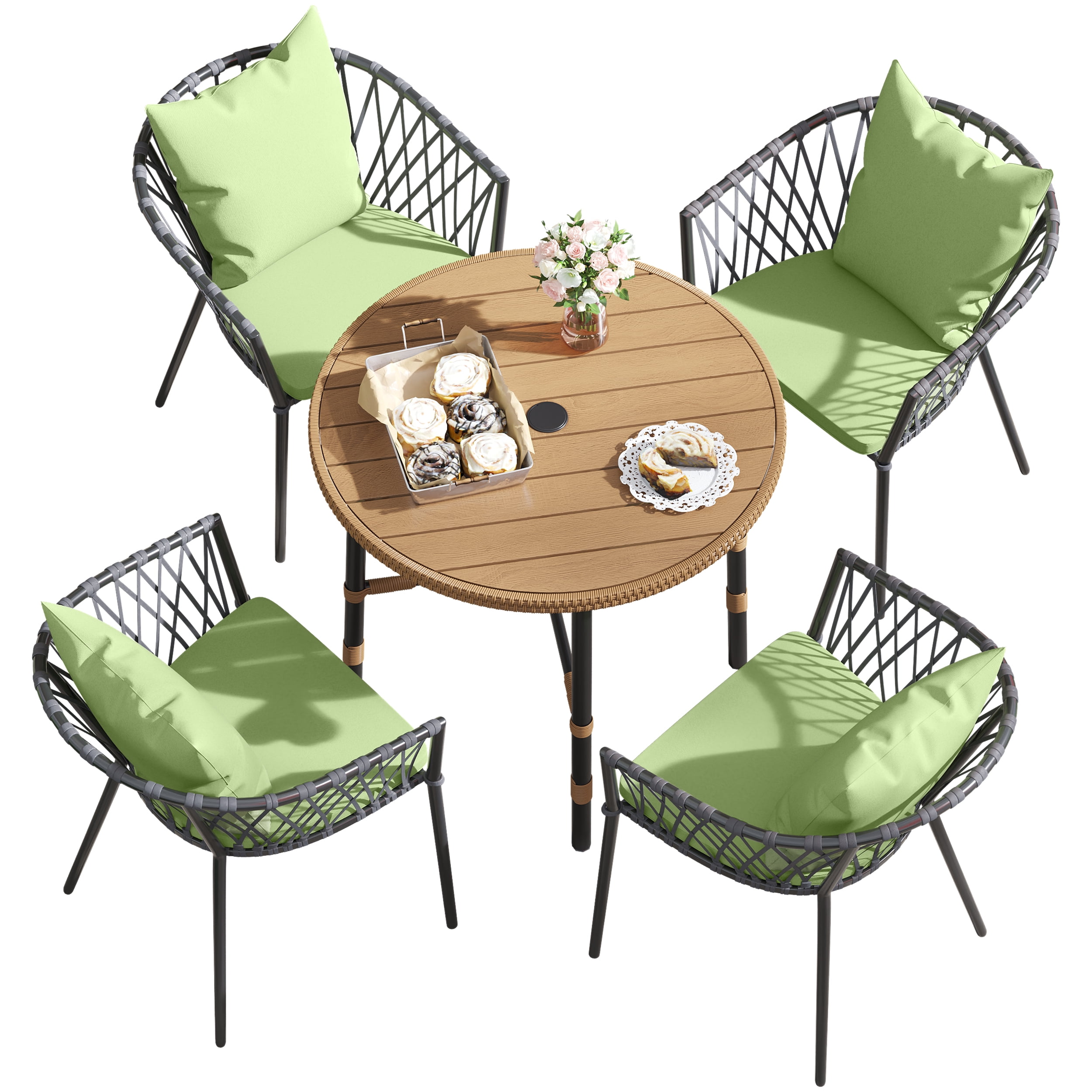 DWVO Outdoor Furniture Sets, 5 Pieces Outdoor Rattan wicker patio