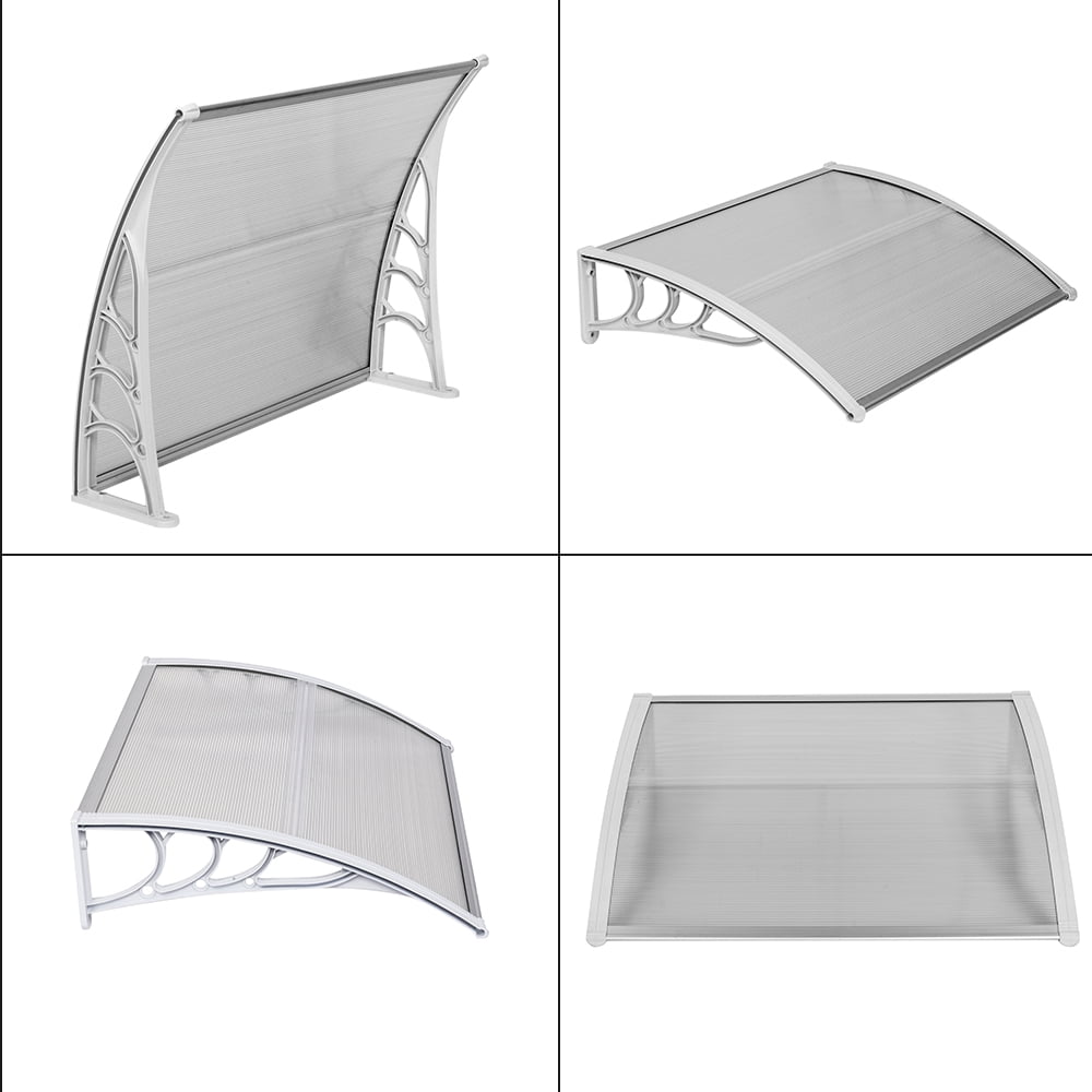 100 x 80 Household Application Door & Window Rain Cover Eaves Transparent Board & White Holder