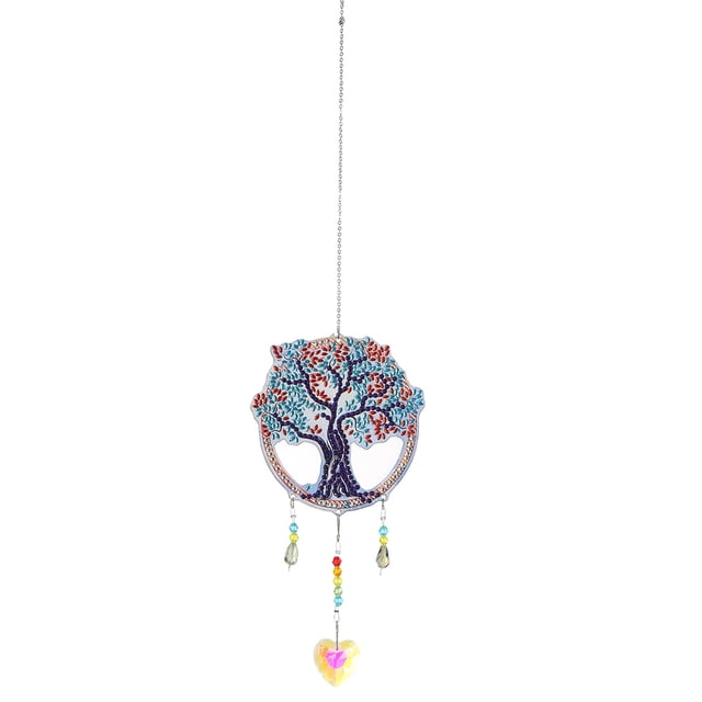 DIY atrapasueños pintura de diamante carillón de viento arte con cristal colgante hogar jardín colgante de pared