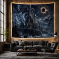 thumbnail image 6 of Dragon on Gothic Fortress in Stormy Seas, Mystical Fantasy for Dark Fantasy Enthusiasts, Mythical Creature Art Decor, Christmas Gift, Tapestry Wall Hanging for Bedroom and Living Room, 6 of 7