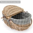 thumbnail image 4 of Cesta de mimbre para pícnic SatisInside, 39 x 29 x 18 cm, 0,7 kg, forro gris, 4 of 6