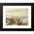 thumbnail image 2 of Bartholomäus Dietterlin 14x11 Black Modern Framed Museum Art Print Titled - Cavalry Skirmish Mountainous Landscape (1636 - 1640), 2 of 5