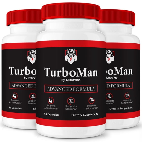 (3 Pack) TurboMan – Original TurboMan Capsules with a Natural Daily Blend for Energy & Wellness | Clean, Gentle, Easy-to-Swallow Pills (180 Capsules)