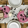 thumbnail image 3 of Pink Pumpkins Spider Web Halloween Table Runner, Seasonal Fall Kitchen Dining Table Decoration for Home Party Decor 13x72 Inch, 3 of 6