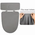 thumbnail image 4 of Thick Plush oilet Tank Cover and Toilet Lid Cover Set Elastic Bottom Color Fit for Home and Hotel Bathroom Toilet Covers 2Pcs Gray One Size, 4 of 7