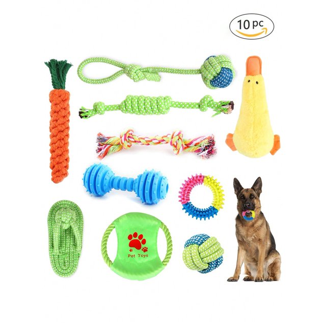 10pcs Knot & Carrot Design Pet Chew Toy For Dog For Training And Playing