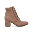 thumbnail image 3 of MADDEN GIRL Womens Beige Zipper Accent Padded Tell Round Toe Block Heel Lace-Up Booties 9 M, 3 of 4