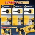 thumbnail image 6 of Cordless Paint Sprayer Gun with Battery with 2 of 4000mAh, Battery Display, 5 Copper Nozzles 1200ML Containers Airless HVLP Paint Sprayer for House Painting Furniture Cabinets Fence Wall(Yellow), 6 of 7