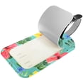 thumbnail image 2 of Square 2Pack PU Leather Floral Flower Summer Cruise Luggage Tag with Privacy Cover and Name ID Tag for Travel Handbags Backpacks Luggage Tags, 2 of 6