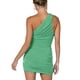 thumbnail image 3 of Minivestido corto ajustado sin mangas con un hombro fruncido y sexy para mujer Pompotops  ghjkhdj2028, 3 of 7