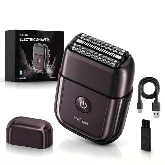 Mini Electric Razor for Men, Compact Foil Shaver with 3D Floating Blades, IPX7 Waterproof Wet Dry Beard Trimmer, USB-C Rechargeable Travel Shaver, Portable Cordless Face Shaver for Home, Car & Gym