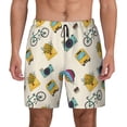thumbnail image 2 of Goofa Travel Elements Printed Men's Swim Trunks Board Shorts Quick Dry Mens Swimming Trunks with Compression Liner,Breathable Fit Hawaii Beach Shorts-, 2 of 9