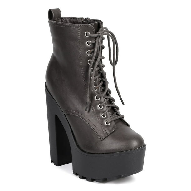 beige platform combat boots