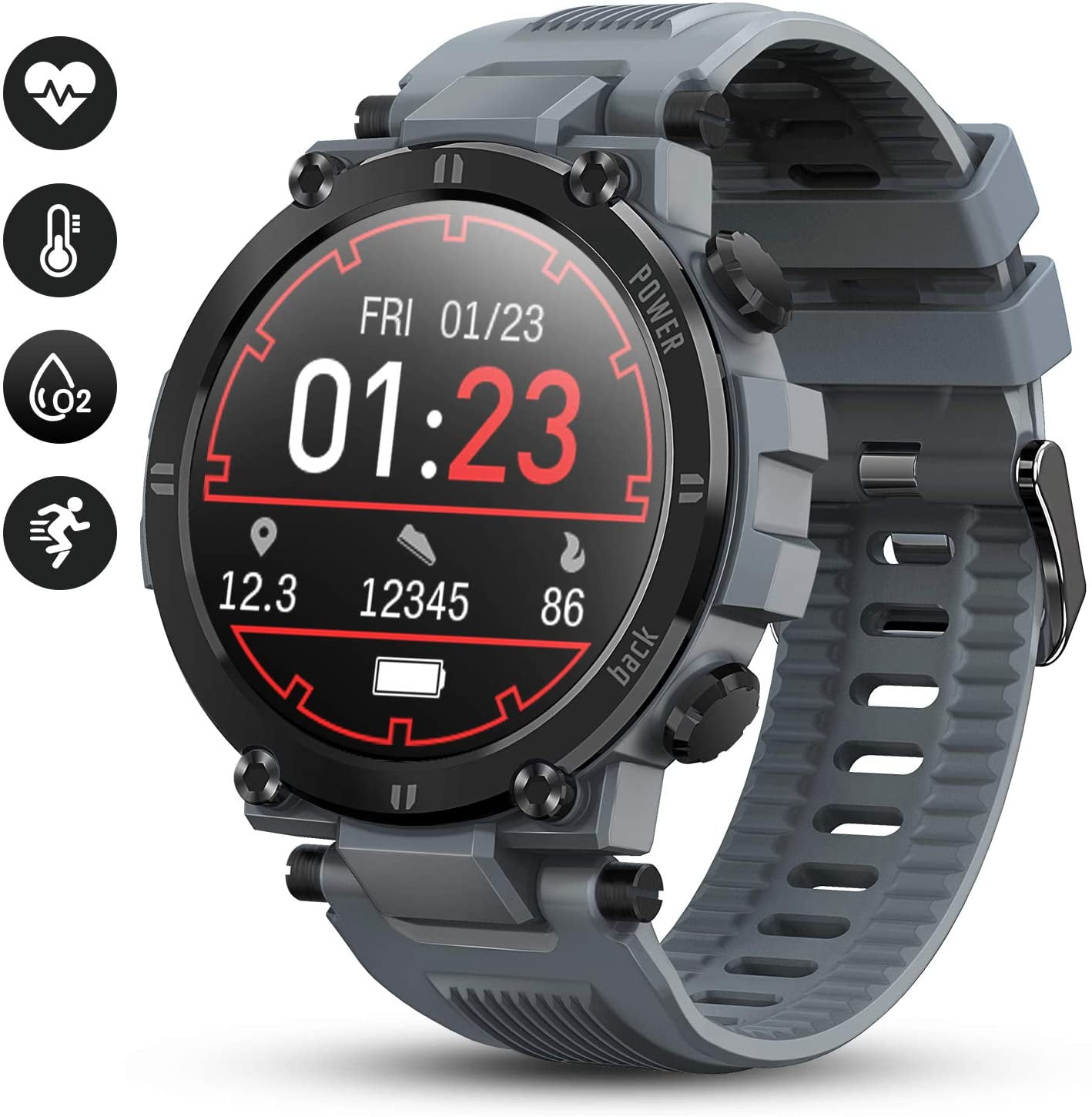 GOKOO Smart Watch for Men Heart Rate Monitor IP68 Waterproof Fitness  Activity Tracker with Sleep Monitor Full Touch | Walmart Canada