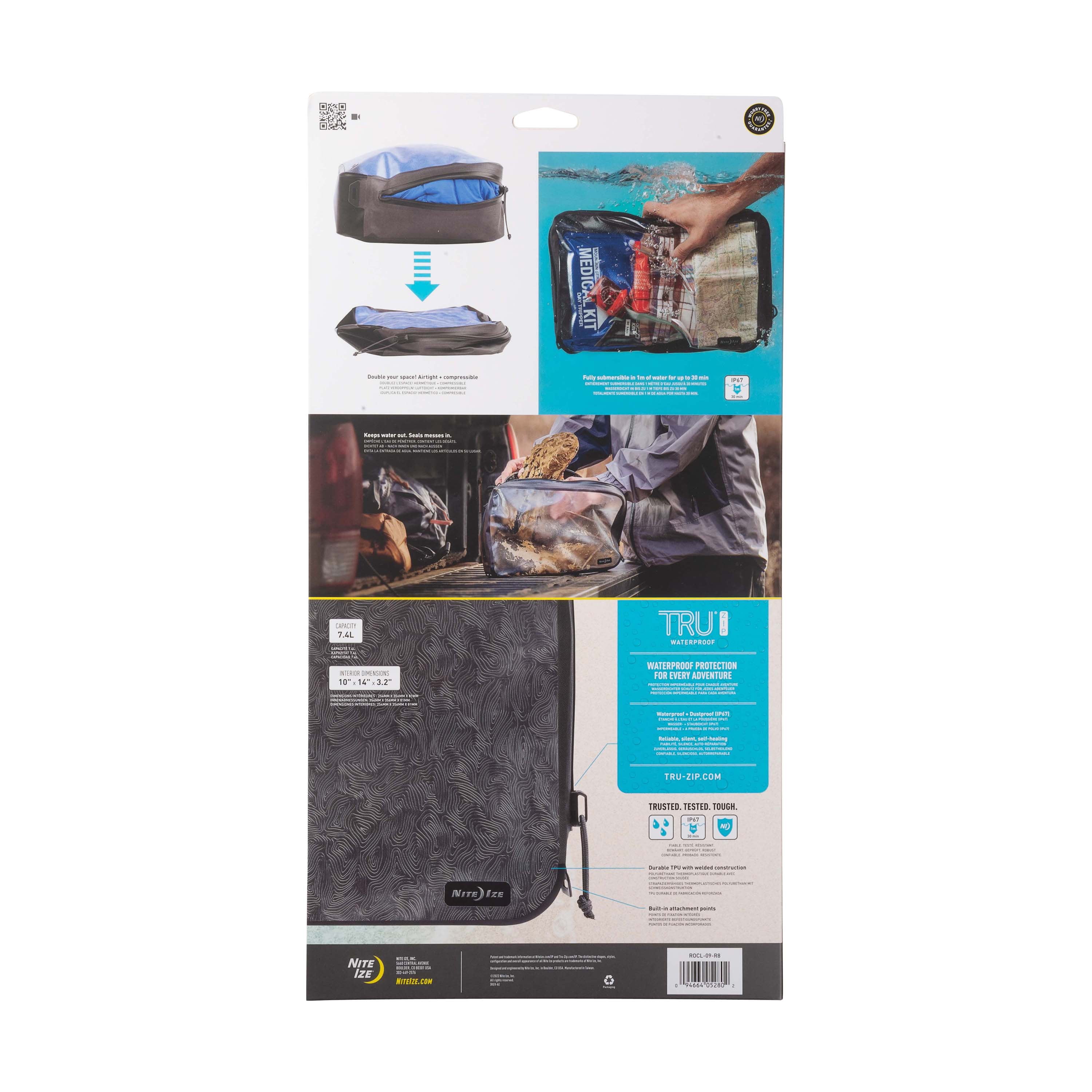 Nite Ize Runoff Waterproof Packing Cube, Size Large, Compressible Waterproof Travel Bag. Tough Trusted Protection for Water Sports and Adventure Travel