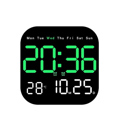 Multifunctional Digital Alarm Clock for Home & Office, Large Display with Hidden Stand & Remote Control, Brightness Adjustment, Date, Day of Week, and Temperature Display