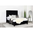 thumbnail image 6 of Pemberly Row Velvet Upholstered Tufted Platform Queen Bed Black, 6 of 11