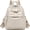 White, variant on Soft PU Leather Small Backpack for Women – Lightweight, Waterproof & Versatile for Daily Use with Organized Storage