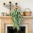 thumbnail image 4 of 1PC Teardrop Artificial Willow Leaf Swag with Bow, Rustic Greenery Door Hanging for Farmhouse Decor, Indoor Outdoor Front Door & Wall Accent, 4 of 5