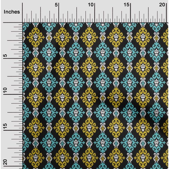 oneOone Georgette Viscose Fabric Swirl Ikat Printed Craft Fabric BTY 42 Inch Wide