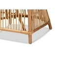 thumbnail image 7 of Baxton Studio Rose Modern Bohemian White Fabric Upholstered and Natural Brown Rattan Armchair, 7 of 7