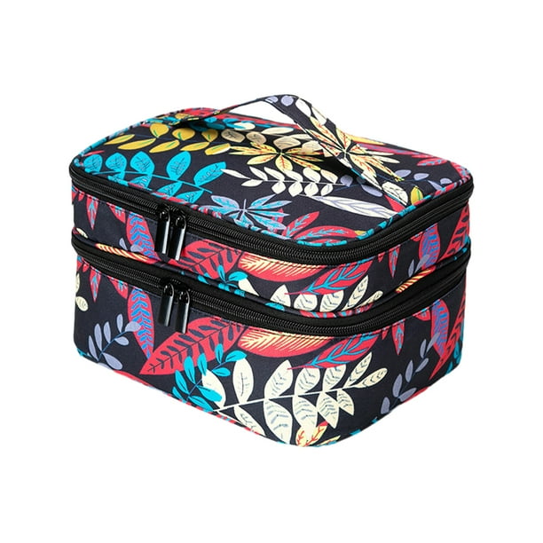 Sonducket Bolsa organizadora de esmalte de uñas, práctica y cómoda, ampliamente utilizada, hecha con poliéster, fácil de llevar Envolturas para manijas de equipaje Hoja base negra