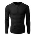 thumbnail image 2 of H2H Mens Casual Slim Fit Henley Long Sleeve T-Shirt Basic Designed BLACK US 3XL/Asia 4XL (CMTTL111), 2 of 6
