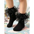thumbnail image 2 of 1 Pair Girls Socks Children Ruffle Pleated Lace Princess Baby Socks, 2 of 4