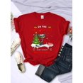 thumbnail image 1 of Camiseta con dibujos animados de gatitos navideños para mujer, Tops con gato en la lista traviesa y no me arrepiento de nada, ropa informal de Hip Hop a la moda, 1 of 4