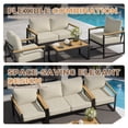 thumbnail image 4 of BaPiPro 4-Piece Outdoor Exposed Tube Sofa Set, Beige Modern Sturdy Patio Furniture, Weather-Resistant Conversation Set for Balcony, Backyard & Outdoor Relaxation, 4 of 10