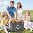 thumbnail image 3 of Grocery Bags 8 Pack - Collapsible Tote Shopping Bags with Sturdy Handles & Bottom to Stands Upright, Grey, 3 of 6