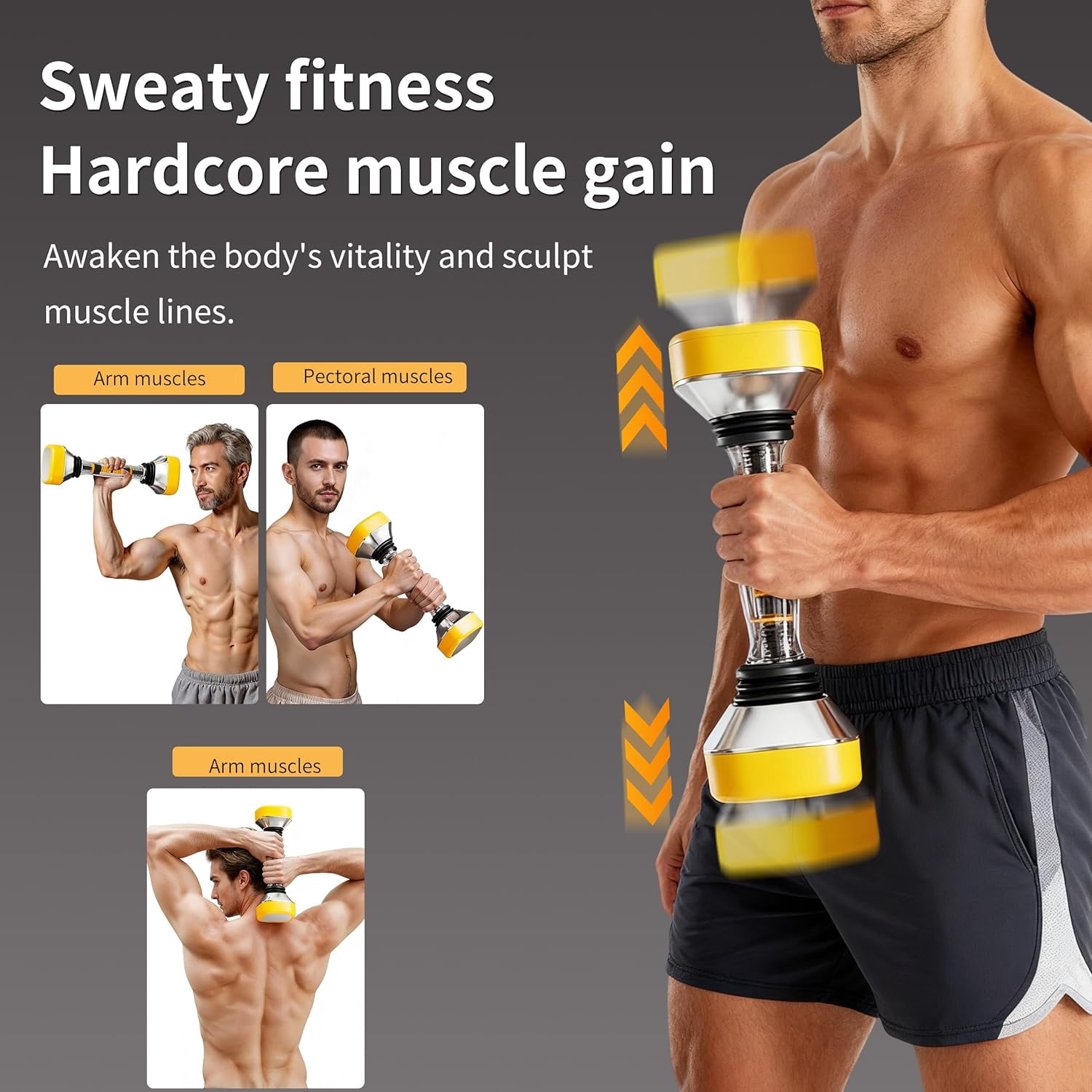 Adjustable Dumbbell Set 22-66 lbs for Full Body Workout, Home Gym Equipment for Men and Women, Arm Core and Chest Training Fitness Weights