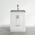 thumbnail image 2 of Simpli Home Cardinal 28 inch Wide Utility Sink and Laundry Cabinet, Glacier White Finish, 2 of 6