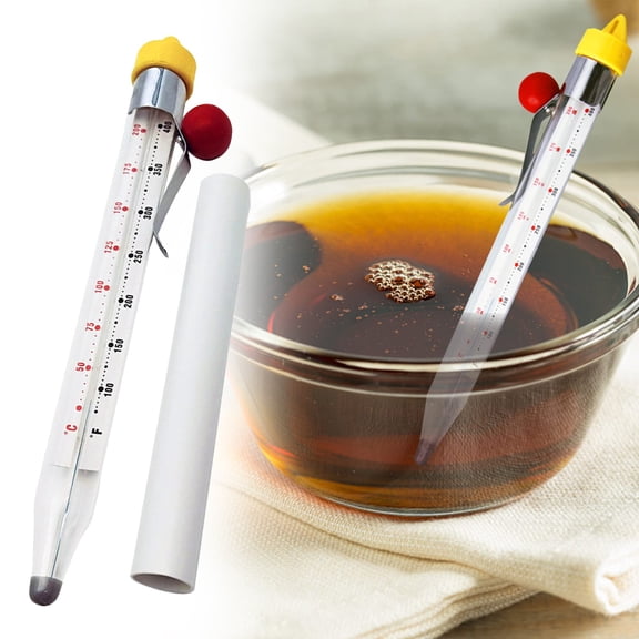 Goowood Candy Thermometer Instant Read Cooking Thermometer with Pot Clip for Deep Fry Oil Sugar Syrup Jam Jelly High Temp Glass Thermometer