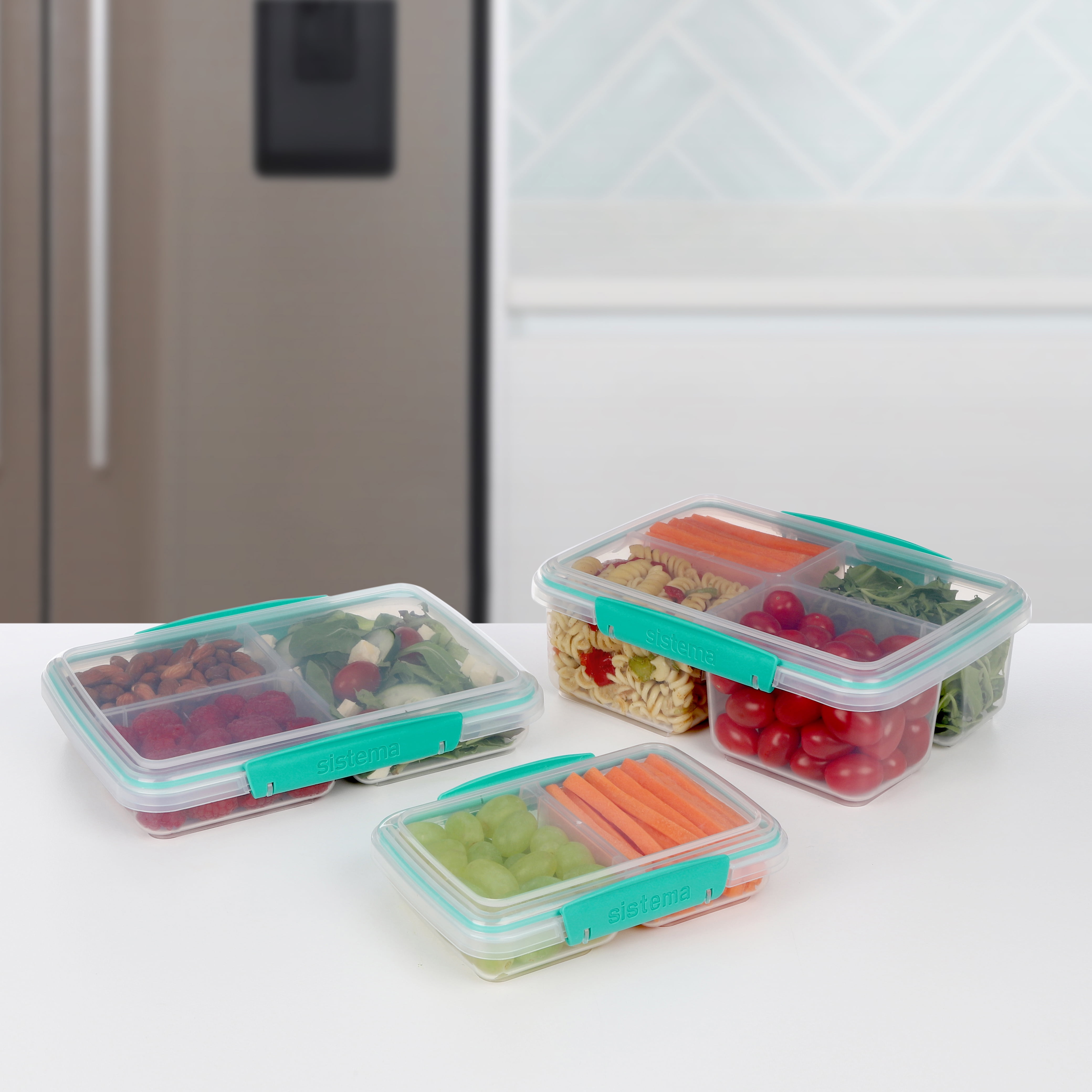 Sistema To Go Small Split Food Snack Container, 350 mL, Colour May Vary, 1 Pack, BPA-Free