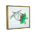 thumbnail image 3 of Stupell Hula Turtle Funny Tortoise Landscape Painting Gold Floater Framed Art Print Wall Art, 3 of 6