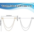 thumbnail image 2 of 1 Box 2Pcs Men's and Women's Shirt Chain Collar Pins Gold Silver Metal Double Chain Lapel Pin Collar Bar Tassel Necktie Pins Clasp Stud Bar Clips Brooch Stick DIY, 2 of 8