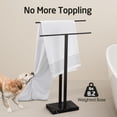 thumbnail image 3 of KES Standing Towel Rack with Black Natural Marble Base, 2-Tier Towel Stand for Bathroom Freestanding, Upgrade Steady Design, SUS304 Stainless Steel, 3 of 9