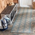 thumbnail image 2 of SAFAVIEH Courtyard Tranter Fishes Indoor/Outdoor Runner Rug, Aqua/Beige, 2'3" x 10', 2 of 6