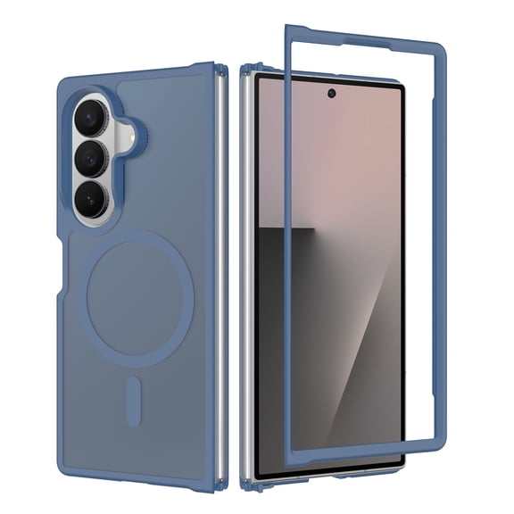 Dteck for Samsung Galaxy Z Fold8 Ultra Case, Shockproof PC Translucent Matte Case Compatible with Mag Safe Slim Phone Cover,Darkblue