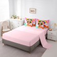 thumbnail image 5 of Castle Fairy Colorful Cartoon Black Princess Twin Bedding 7-Piece,Fun Rainbow Music Note Bedding Comforter Set,Pink Rainbow Yellow,Pink Reversible, 5 of 7