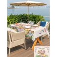thumbnail image 4 of Outdoor Tablecloth with Umbrella Hole and Zipper, Easter Bunny Rectangle Table Cloth 52x70 Inch Waterproof Tablecloth, Spring Easter Eggs Floral Burlap Rustic Picnic Table Cover for Patio Camping, 4 of 7
