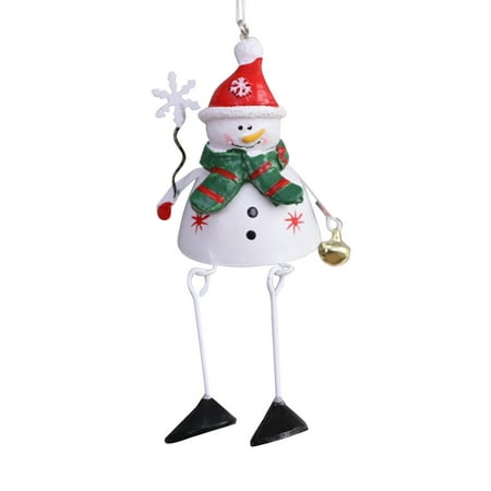 

khvru Kids Hangers Christmas Pendant Metal Santa Snowman Pendant Props Christmas Tree Hanging Decorations Room Shelf Hanging Decorations
