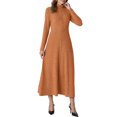 thumbnail image 3 of Cueply Dresses for Women Casual Long Sleeve Fall Spring Mock Neck Pullover Long Dresses with Pockets, 3 of 6