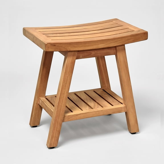 Asta Saba Solid Teak Fully Assembled Shower/Bath/Spa Stool/Side Table, SPATEAK Collection, TB-115A
