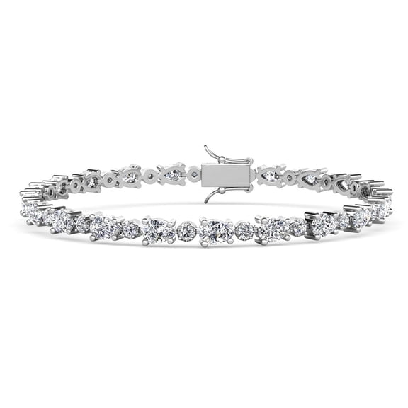 Cate & Chloe Katelynn 18k White Gold Plated Tennis Bracelet with Simulated Diamond Crystals for Women