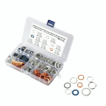 Yassdwbn 140pcs Oil Drain Plug Washer Gasket Seal Kit 11126-AA000 90109-20000 94109-14000