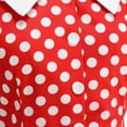 thumbnail image 6 of Blmnix Women Dress Polka Dot Dress Vintage Dress Tent Petticoat Short Sleeve Collared Red Cocktail-Length Adjustable Waist Women Dresses Summer,XL, 6 of 7