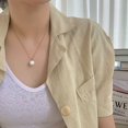 thumbnail image 6 of Simple Big Pearl + Big Chain 18K Gold Plated Stainless Steel Necklace Set, 6 of 11