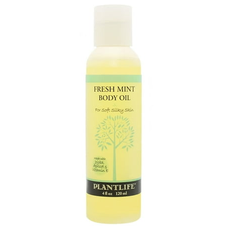 Plantlife Fresh Mint Body Oil – Invigorating, Fast-Absorbing Moisturizer with Plant-Based Oils, Made in California, 4 oz